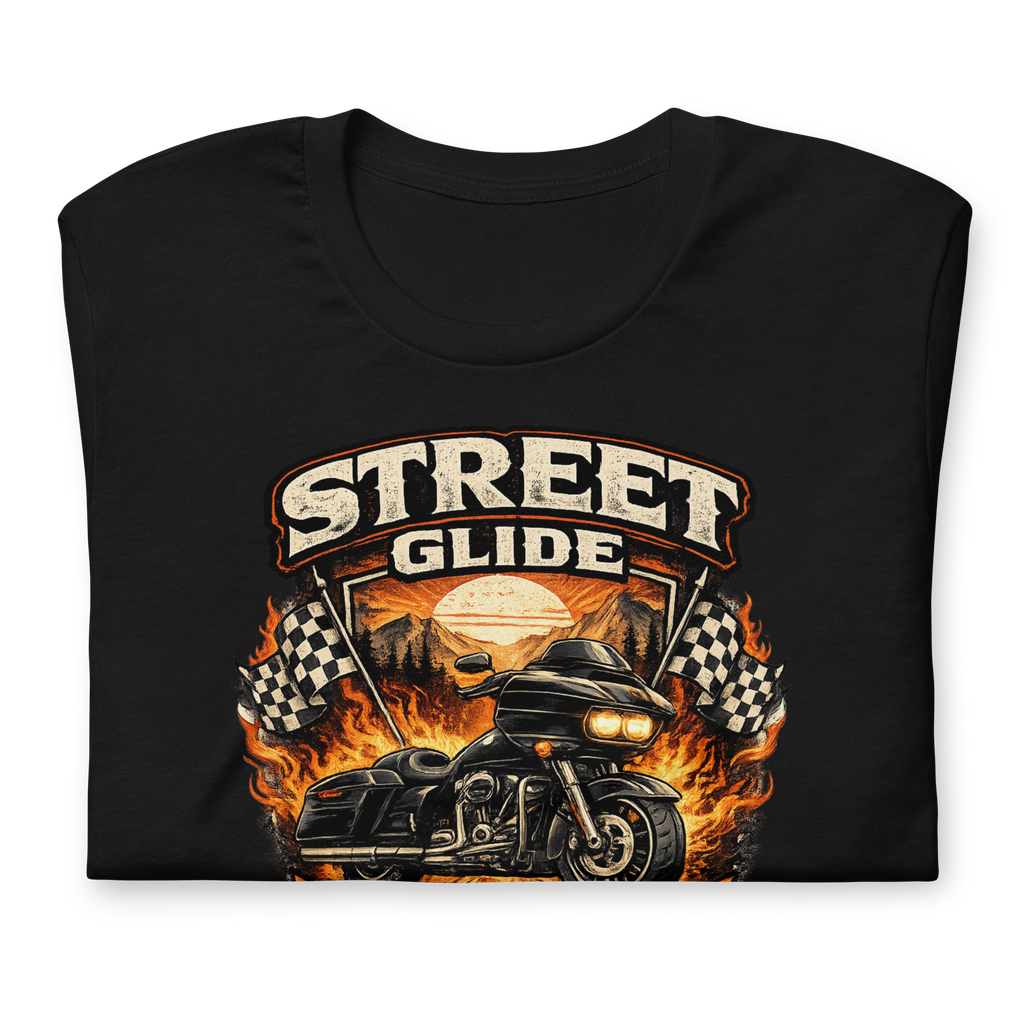 Street Glide Live Free Ride Hard Motorcycle Graphic Tee black shirt product image