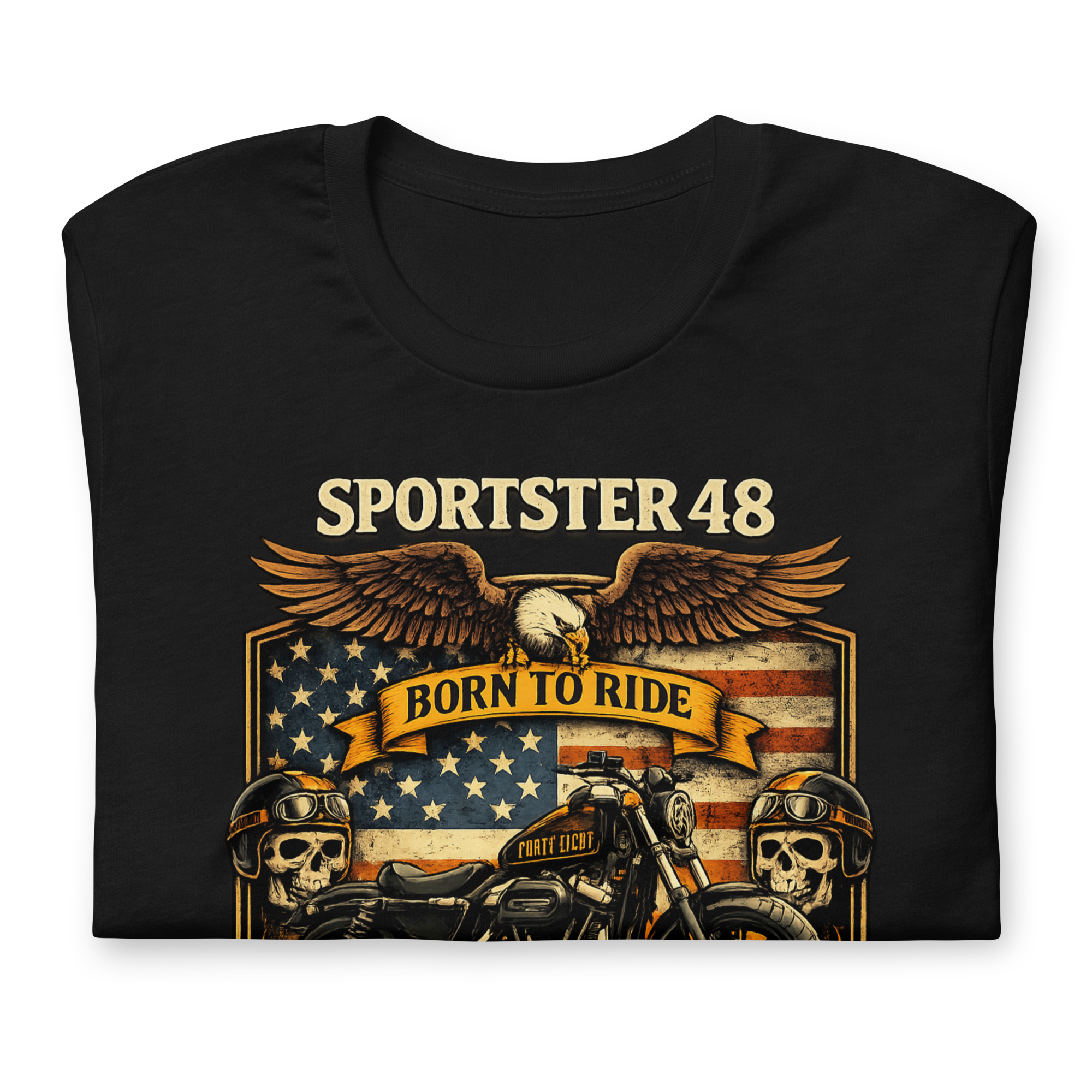 Sportster 48 Born To Ride My Therapy Is Riding Motorcycle Graphic Tee black shirt product image