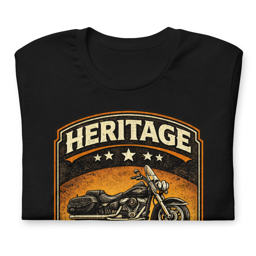 Heritage Built To Last Vintage Motorcycle Graphic Tee black shirt product image