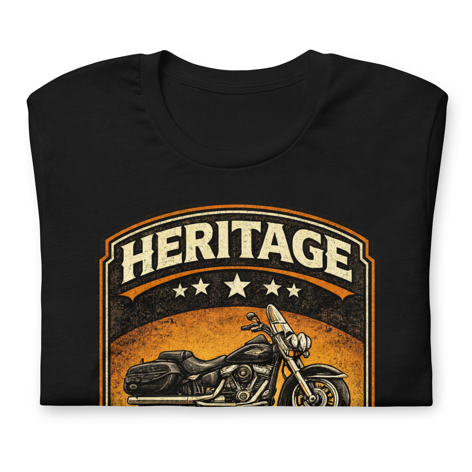 Heritage Built To Last Vintage Motorcycle Graphic Tee black shirt product image