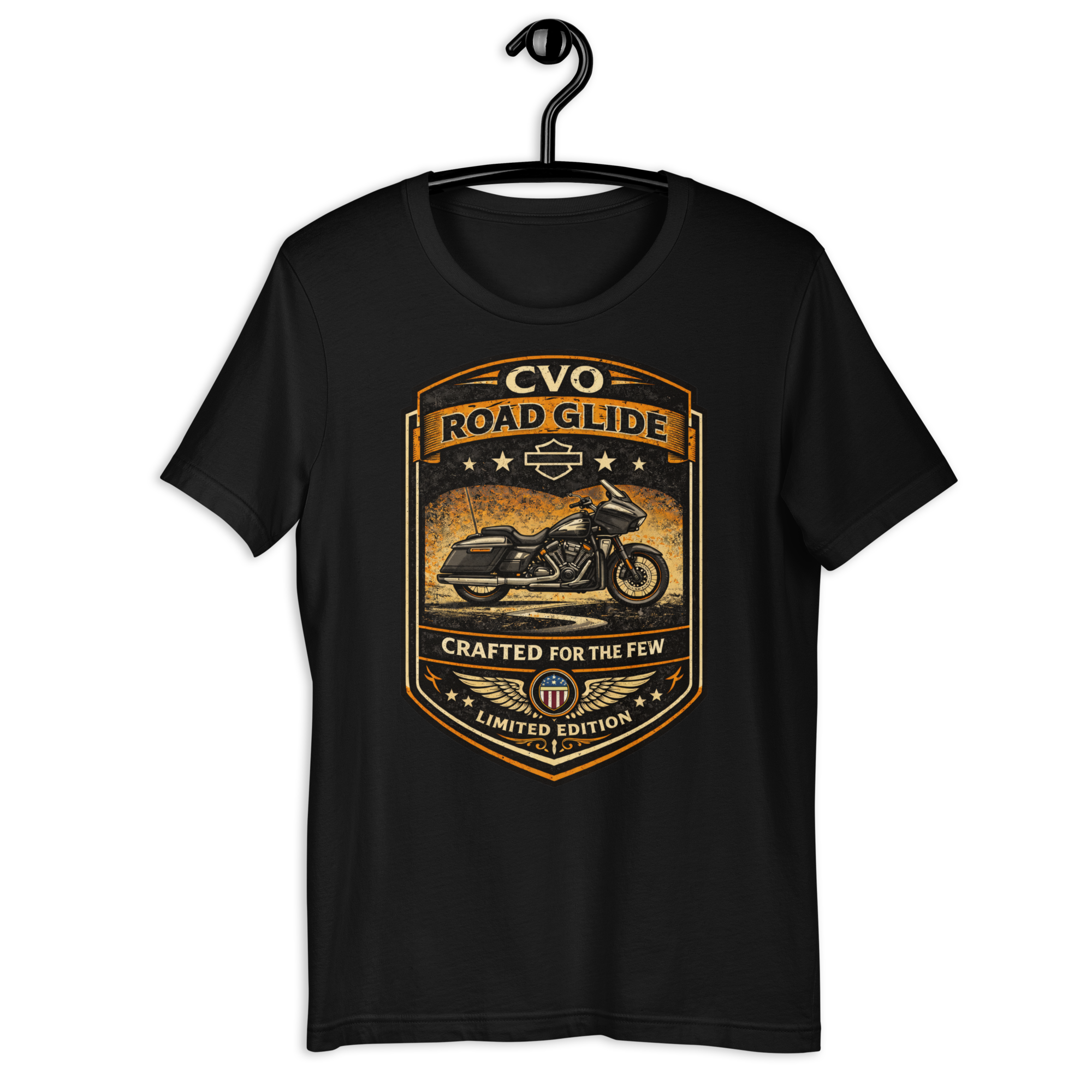 CVO Road Glide Crafted For The Few Limited Edition Motorcycle Graphic Tee black unisex tee mockup