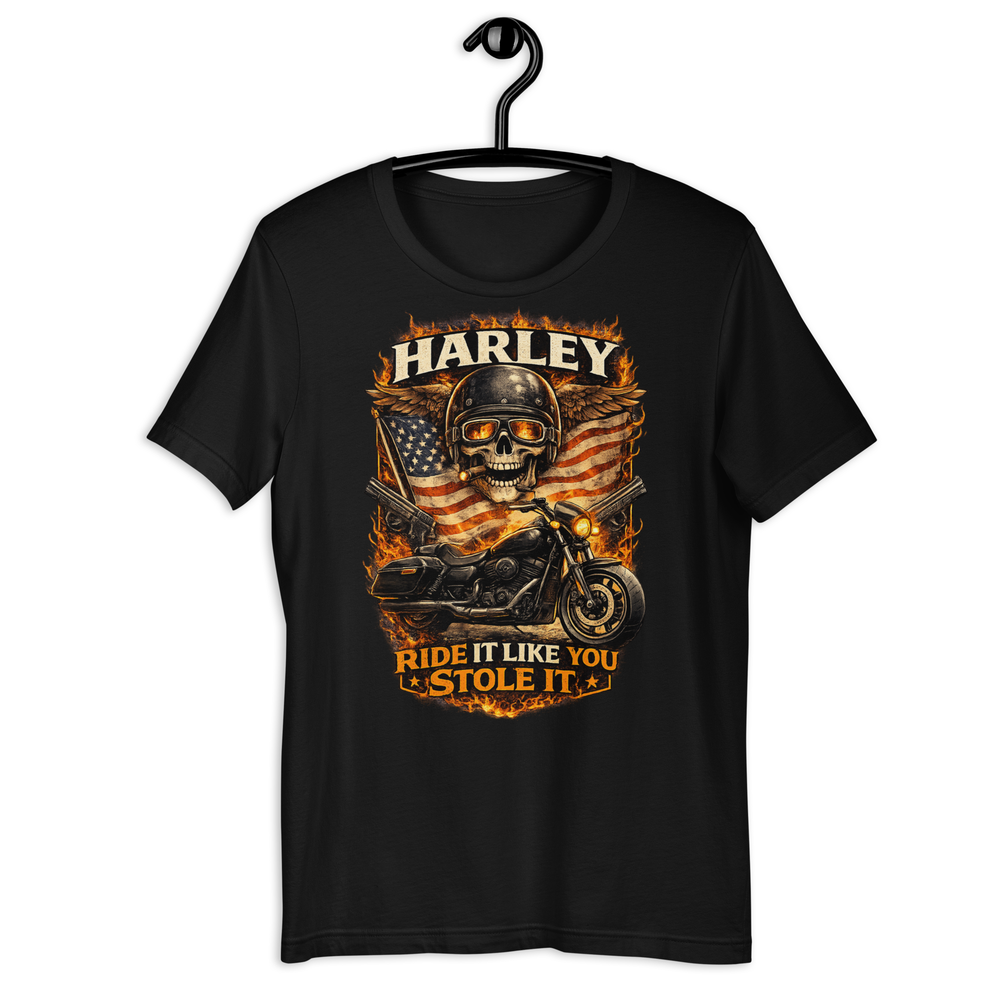 Ride It Like You Stole It Funny Motorcycle Graphic Tee main graphic tee image