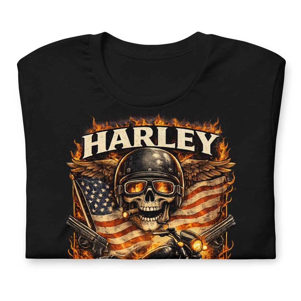 Ride It Like You Stole It Funny Motorcycle Graphic Tee black t-shirt front view