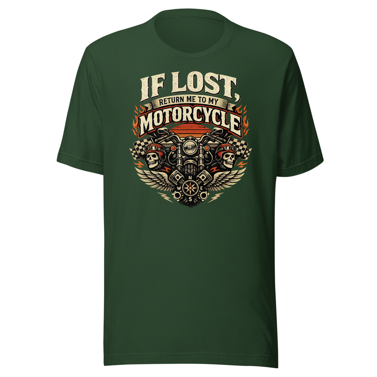 Biker motorcycle graphic t-shirt product image