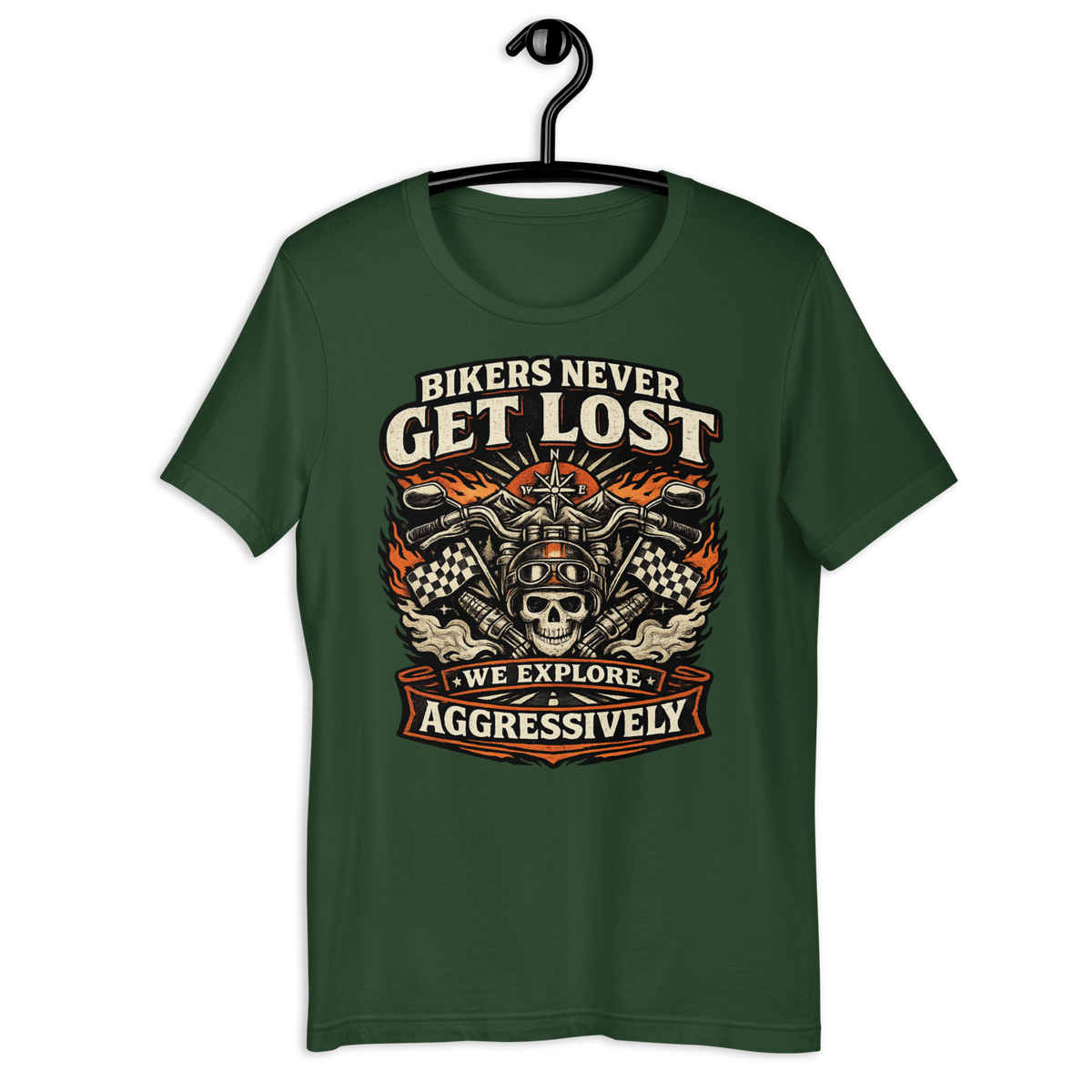 Biker motorcycle graphic t-shirt product image