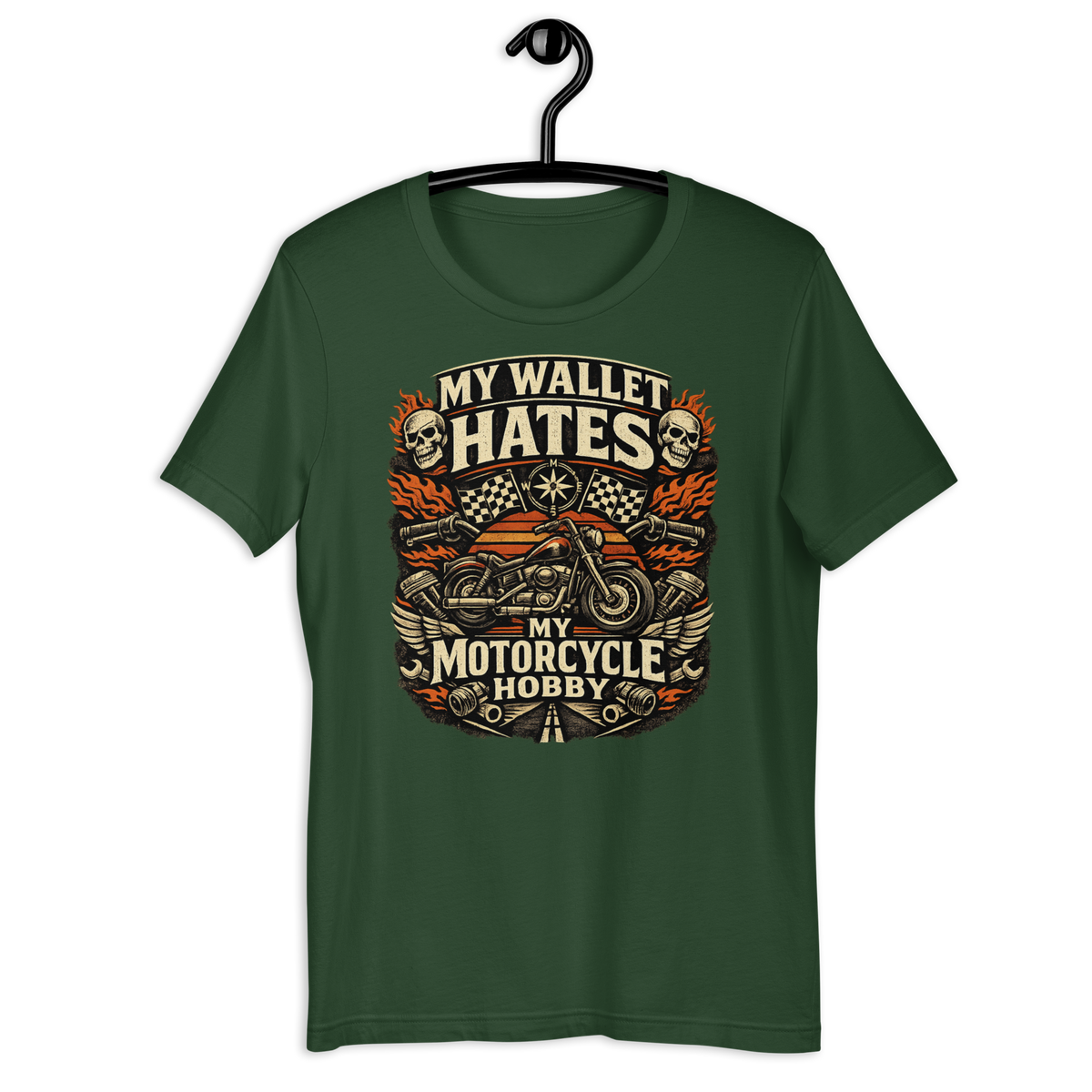 Biker motorcycle graphic t-shirt product image