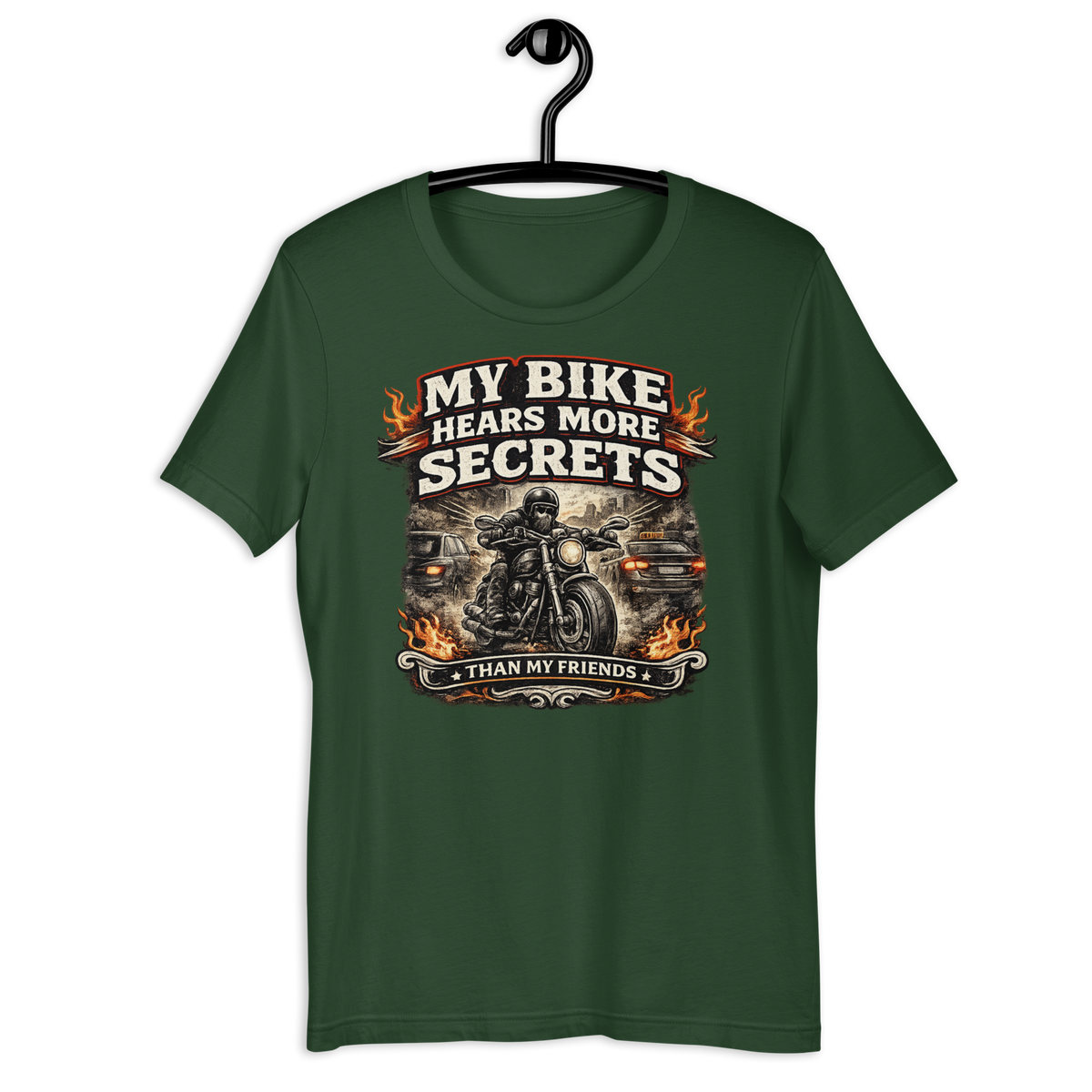 Biker motorcycle graphic t-shirt product image