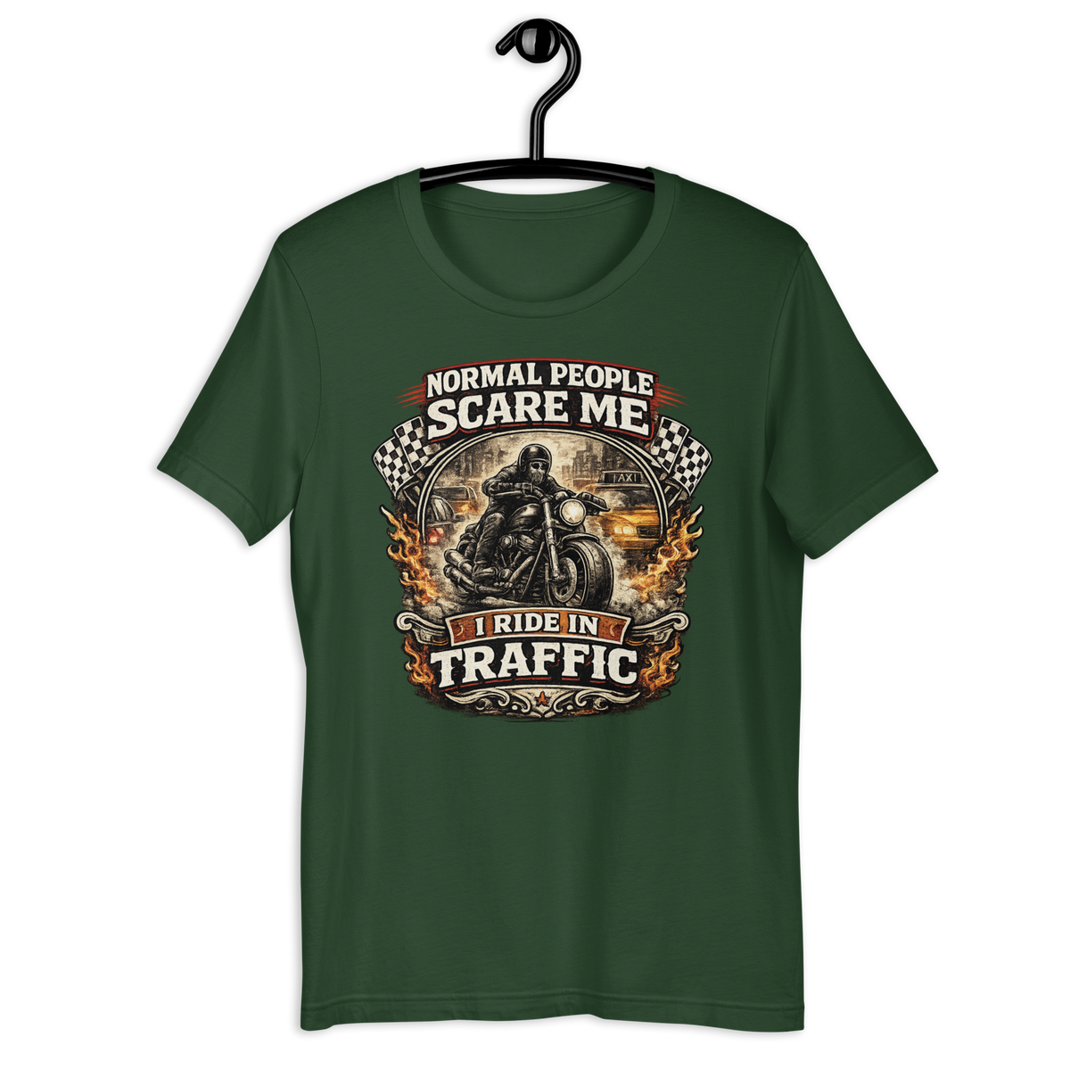 Biker motorcycle graphic t-shirt product image