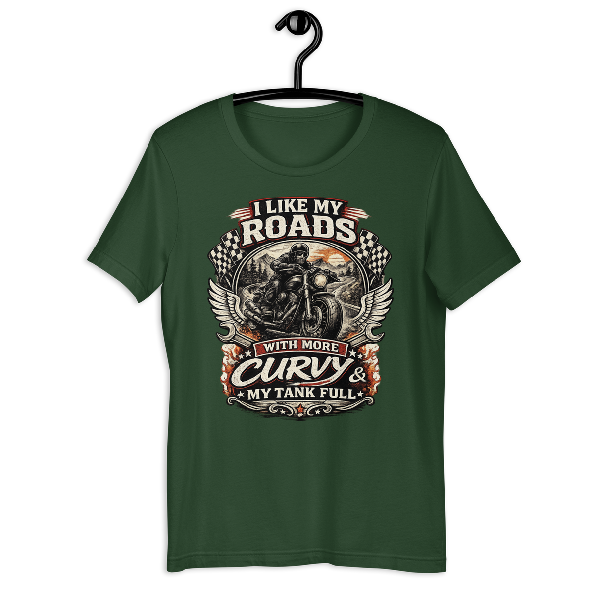 Biker motorcycle graphic t-shirt product image