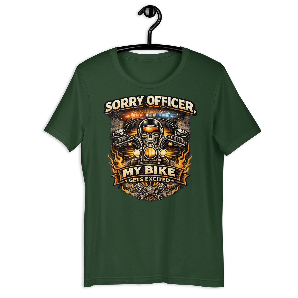 Biker motorcycle graphic t-shirt product image