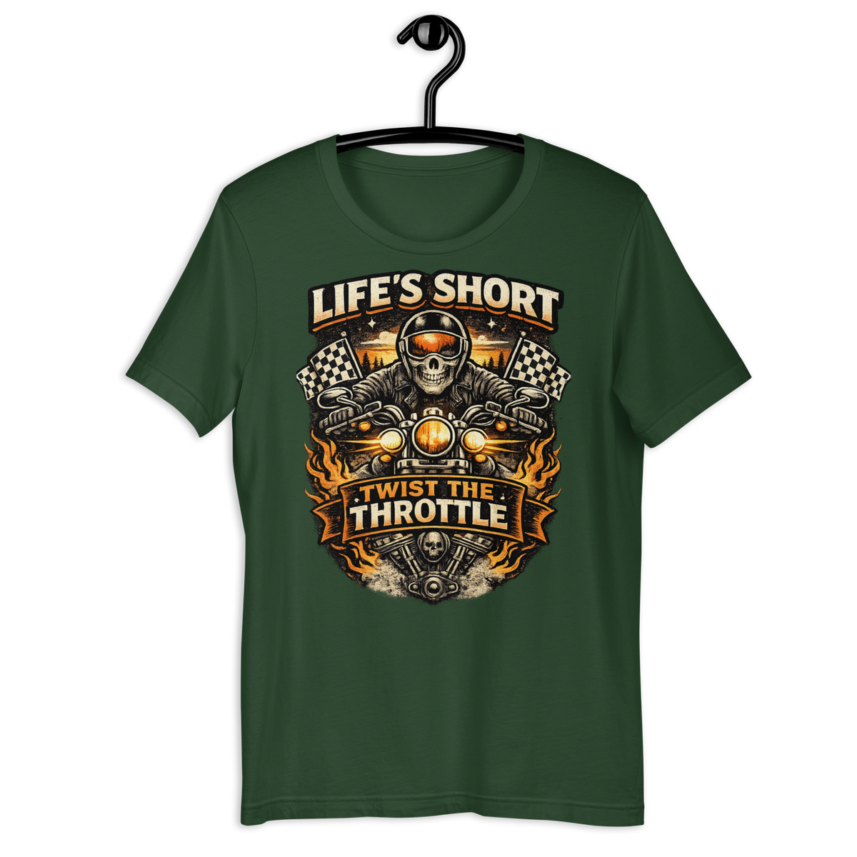Biker motorcycle graphic t-shirt product image