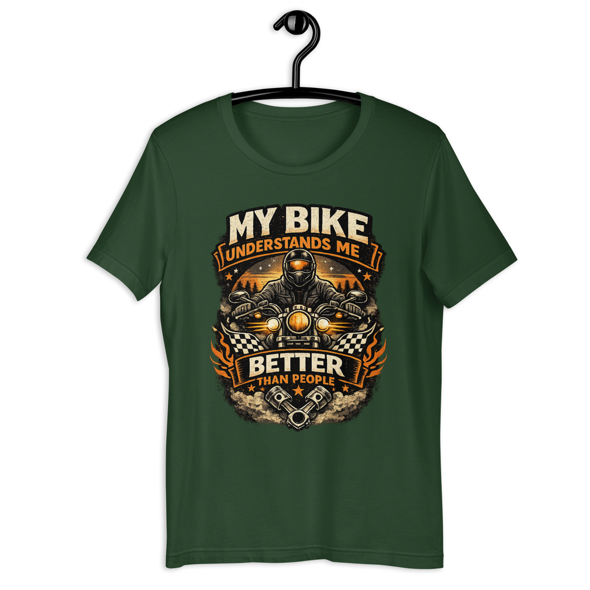 Biker motorcycle graphic t-shirt product image