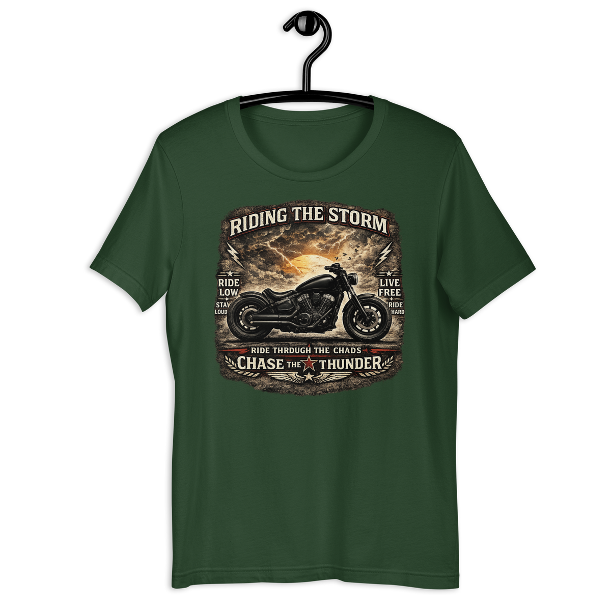 Biker motorcycle graphic t-shirt product image