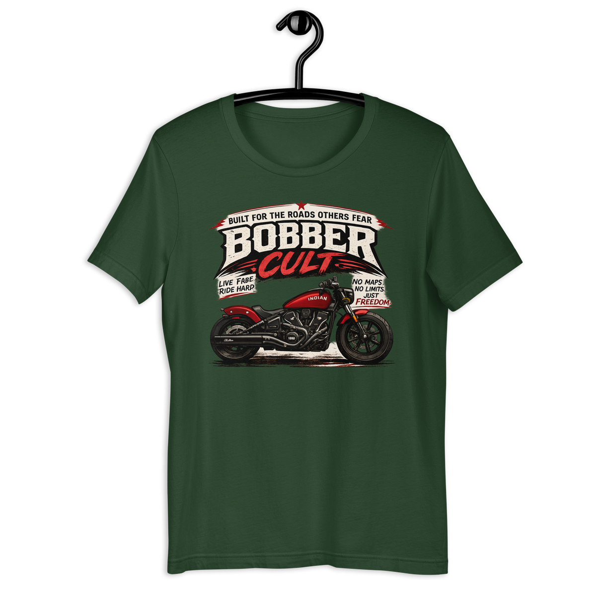 Biker motorcycle graphic t-shirt product image