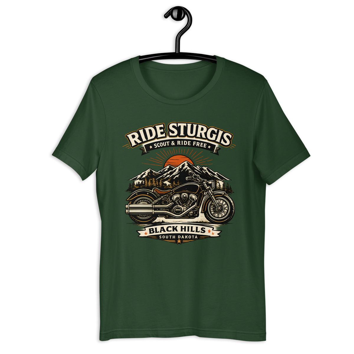 Unisex Sturgis Black Hills Ride Free Motorcycle Graphic Tee product image