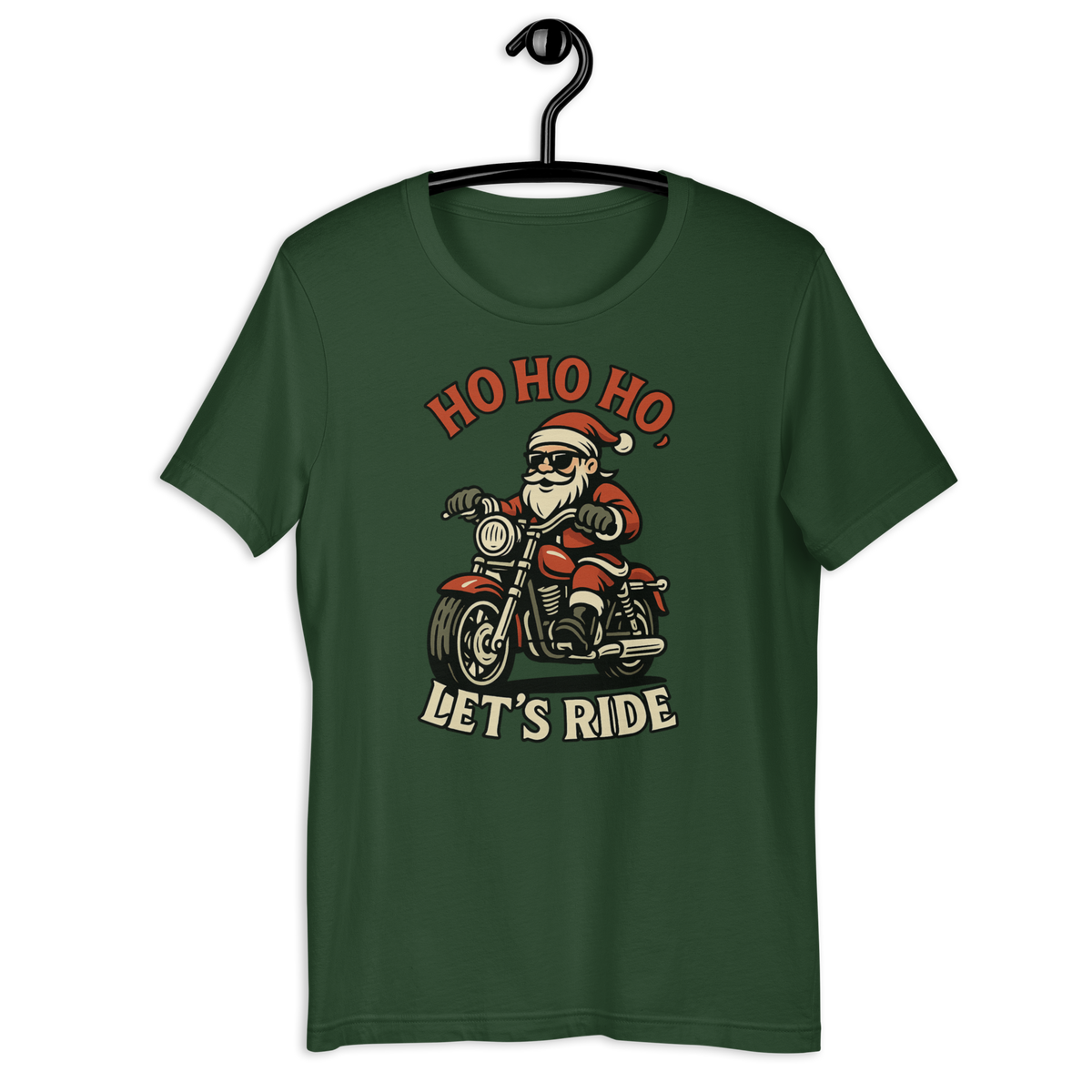 Unisex Ho Ho Ho Let's Ride Christmas Motorcycle Graphic Tee product image
