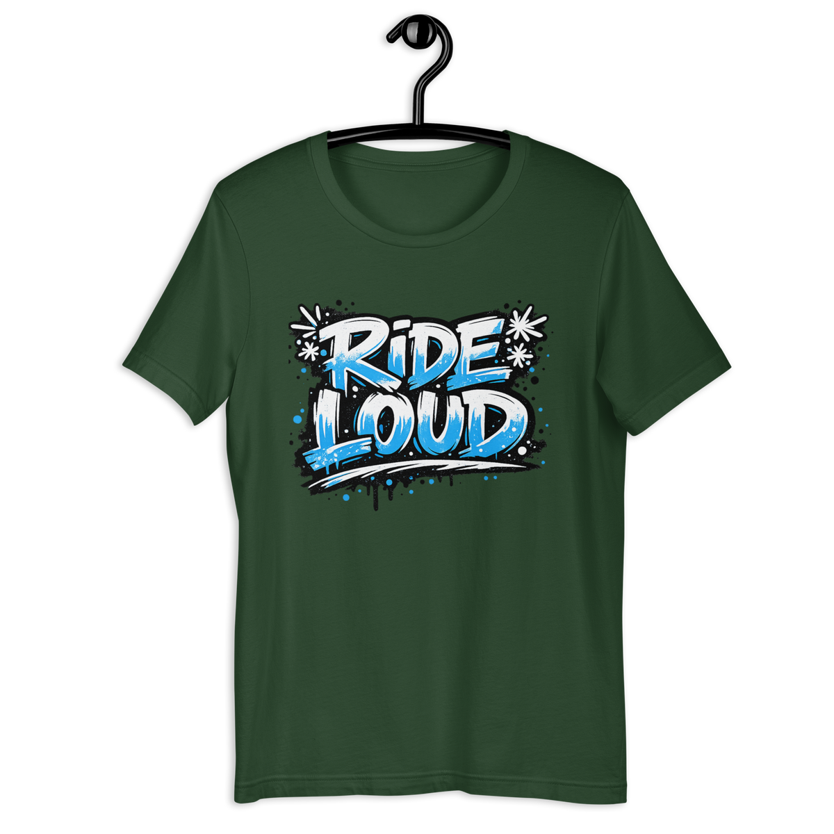 Ride Loud Motorcycle Graphic Tee forest green t-shirt mockup