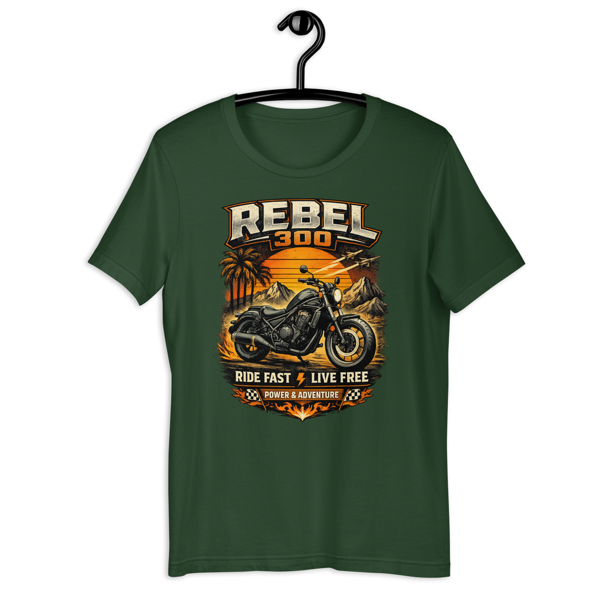 Unisex Rebel 300 Ride Fast Live Free Vintage Motorcycle Graphic Tee product image