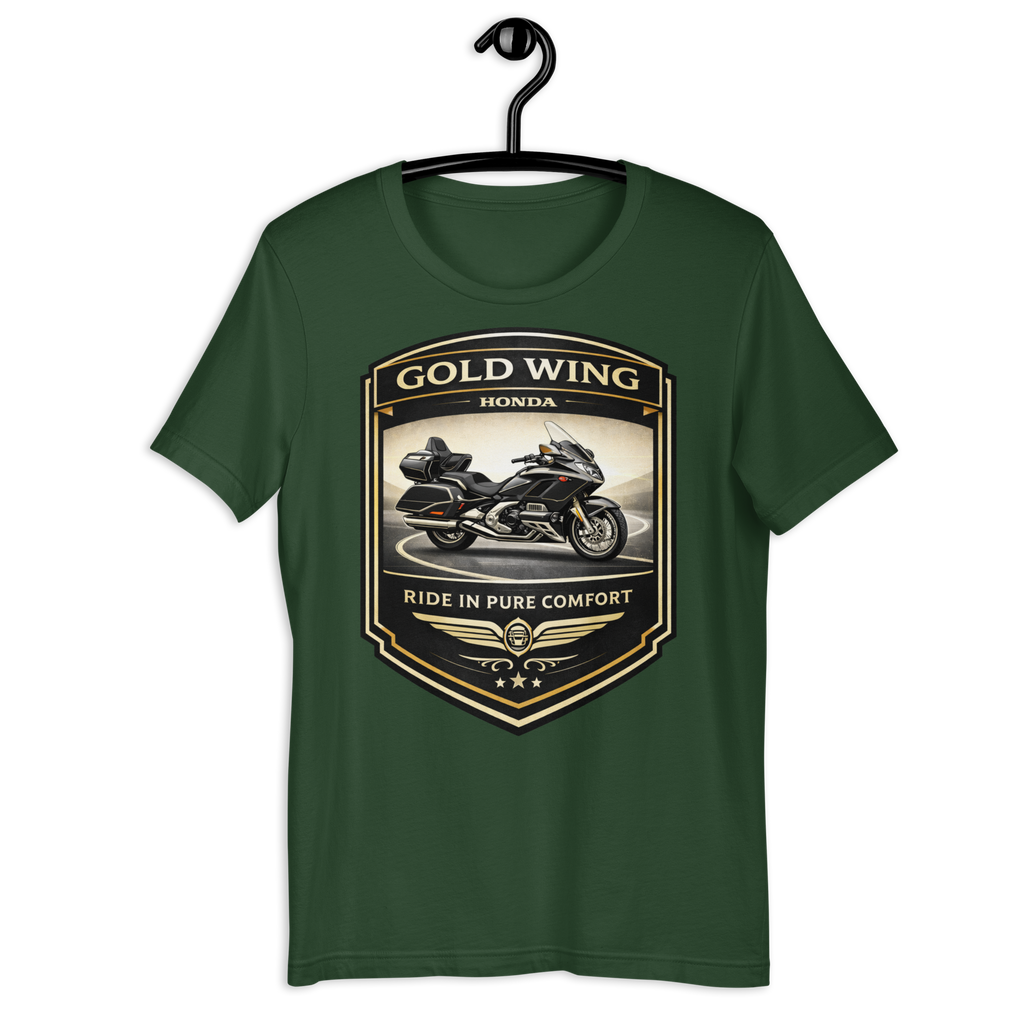 Gold Wing Ride In Pure Comfort Touring Motorcycle Graphic Tee black shirt product image