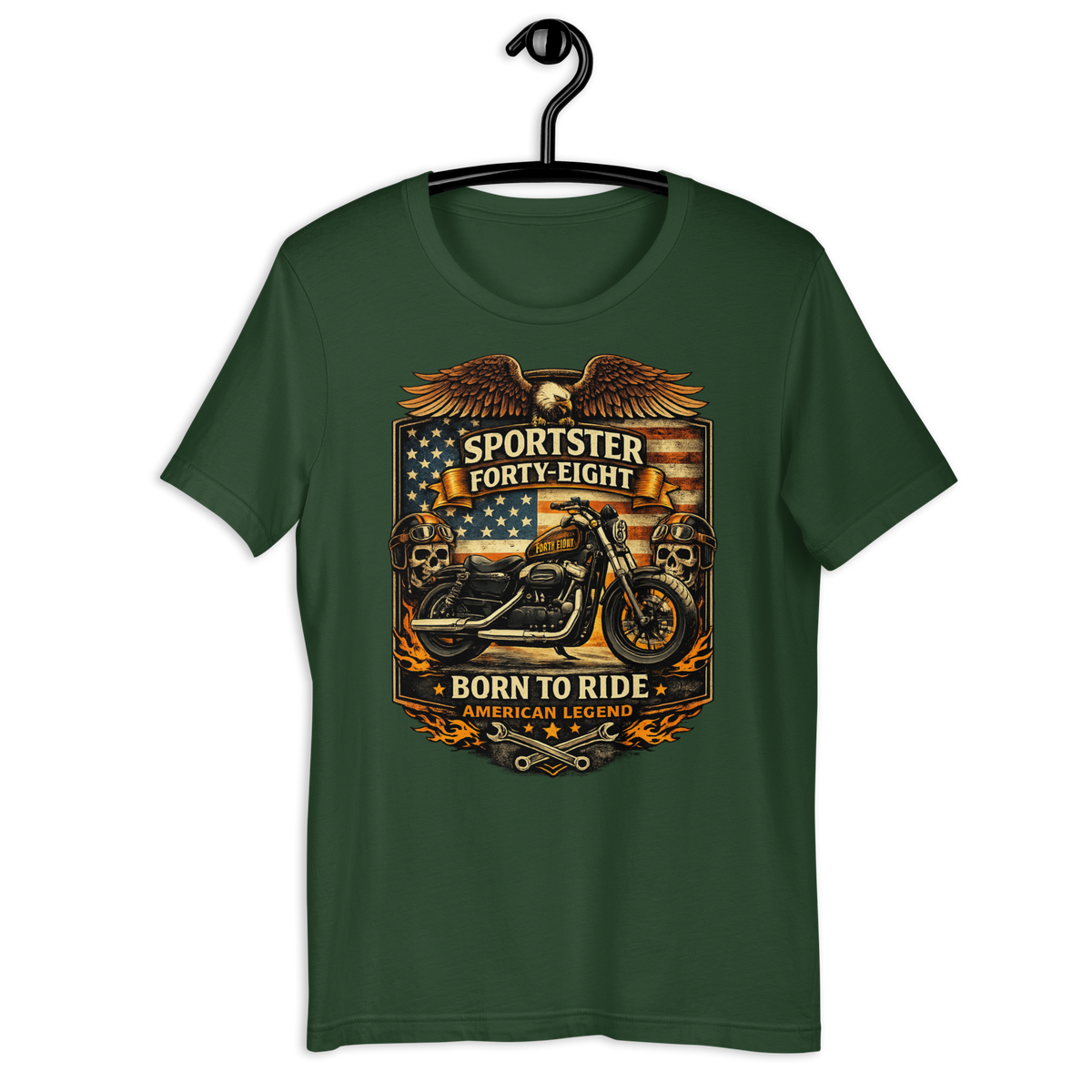Sportster Forty-Eight Born To Ride American Legend Motorcycle Graphic Tee black shirt product image