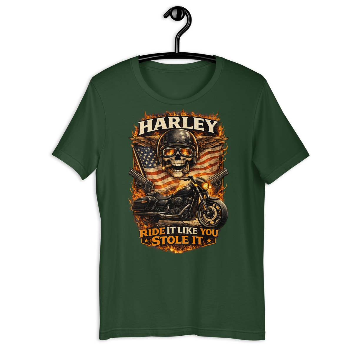 Ride It Like You Stole It Funny Motorcycle Graphic Tee black shirt product image