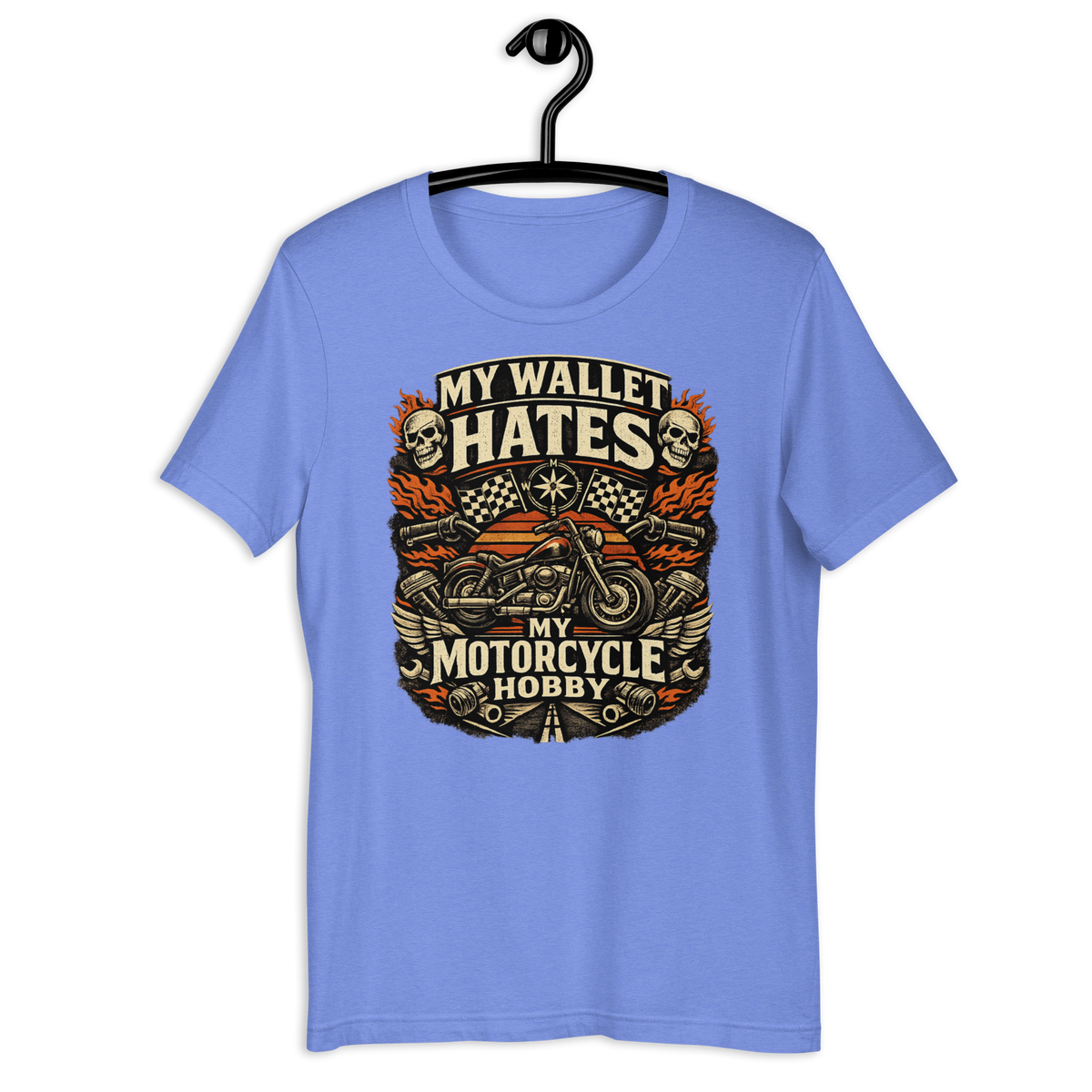 Biker motorcycle graphic t-shirt product image