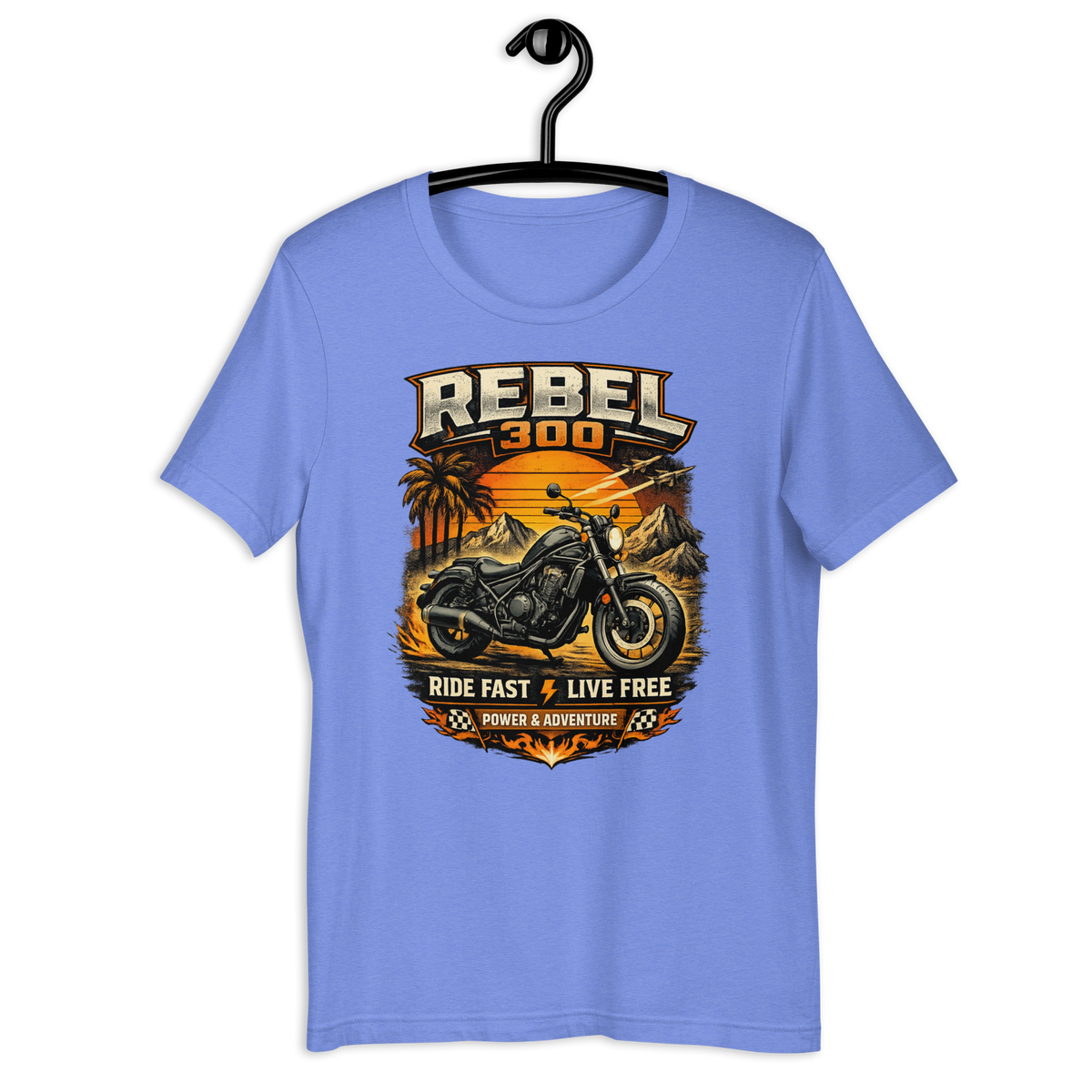 Unisex Rebel 300 Ride Fast Live Free Vintage Motorcycle Graphic Tee product image