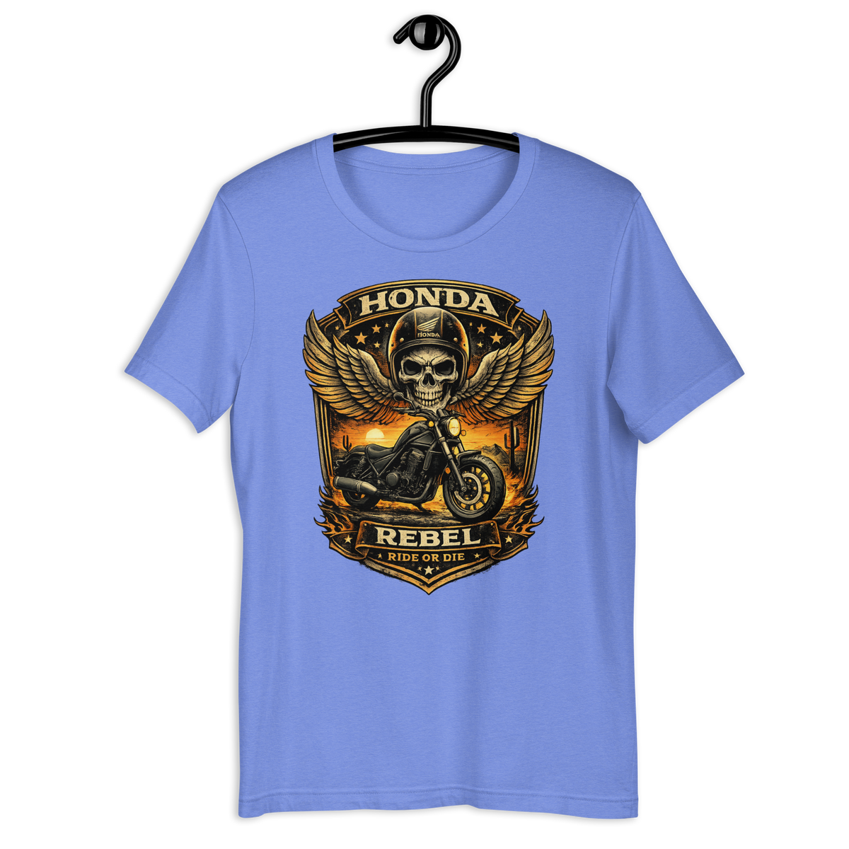 Unisex Honda Rebel Ride Or Die Skull Motorcycle Graphic Tee product image