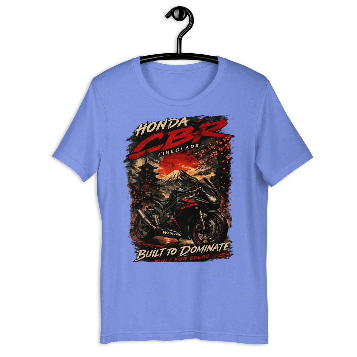 CBR Built To Dominate Sport Motorcycle Graphic Tee mauve t-shirt mockup