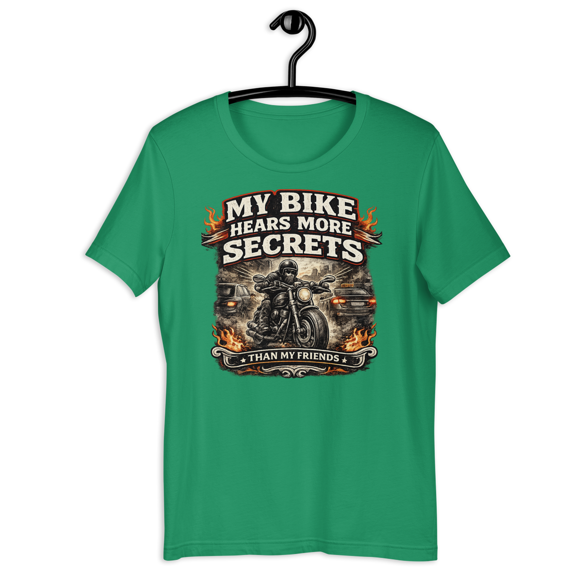 Biker motorcycle graphic t-shirt product image