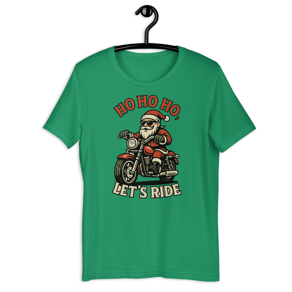 Unisex Ho Ho Ho Let's Ride Christmas Motorcycle Graphic Tee product image