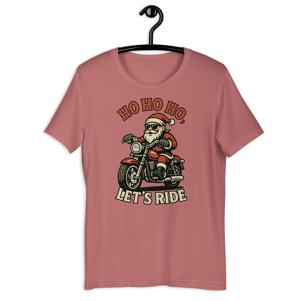 Unisex Ho Ho Ho Let's Ride Christmas Motorcycle Graphic Tee product image