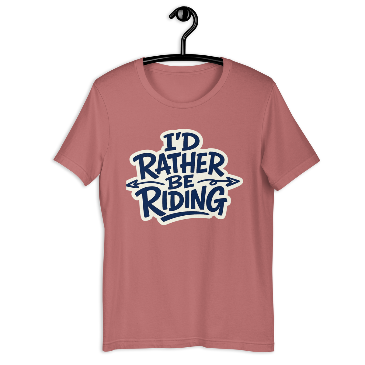 I'd Rather Be Riding Funny Motorcycle Graphic Tee mauve t-shirt mockup
