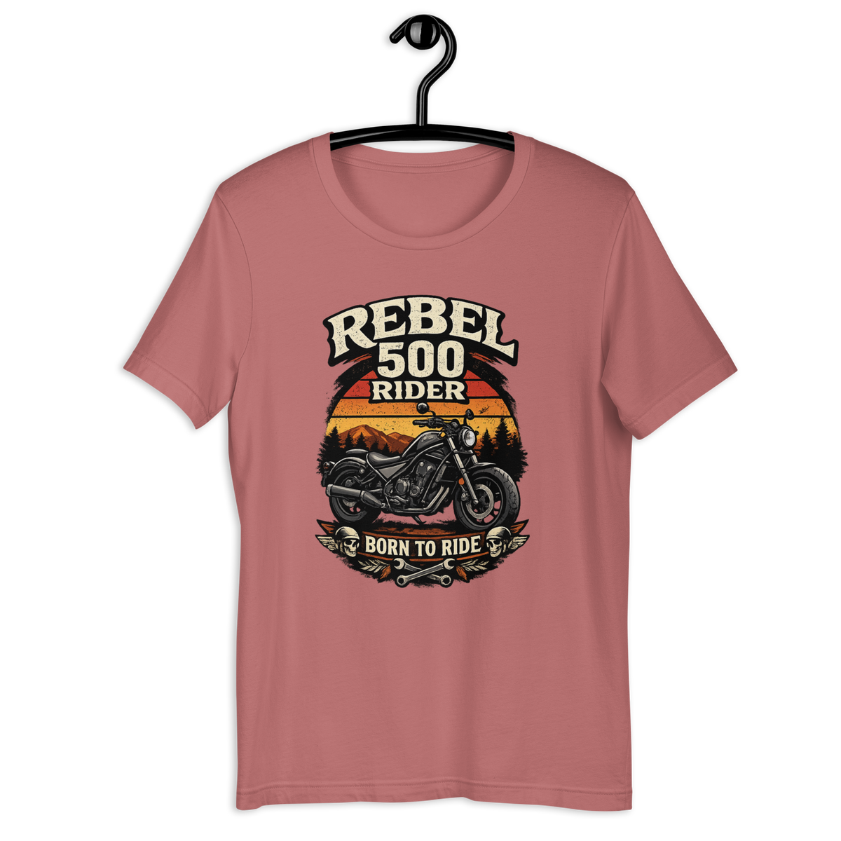 Unisex Rebel 500 Born To Ride Vintage Motorcycle Graphic Tee product image