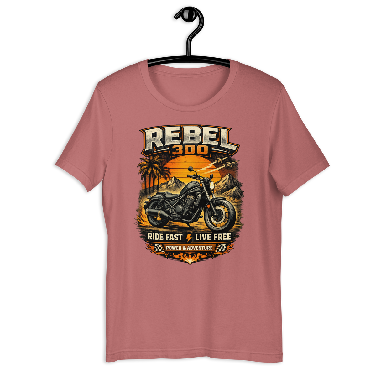 Unisex Rebel 300 Ride Fast Live Free Vintage Motorcycle Graphic Tee product image