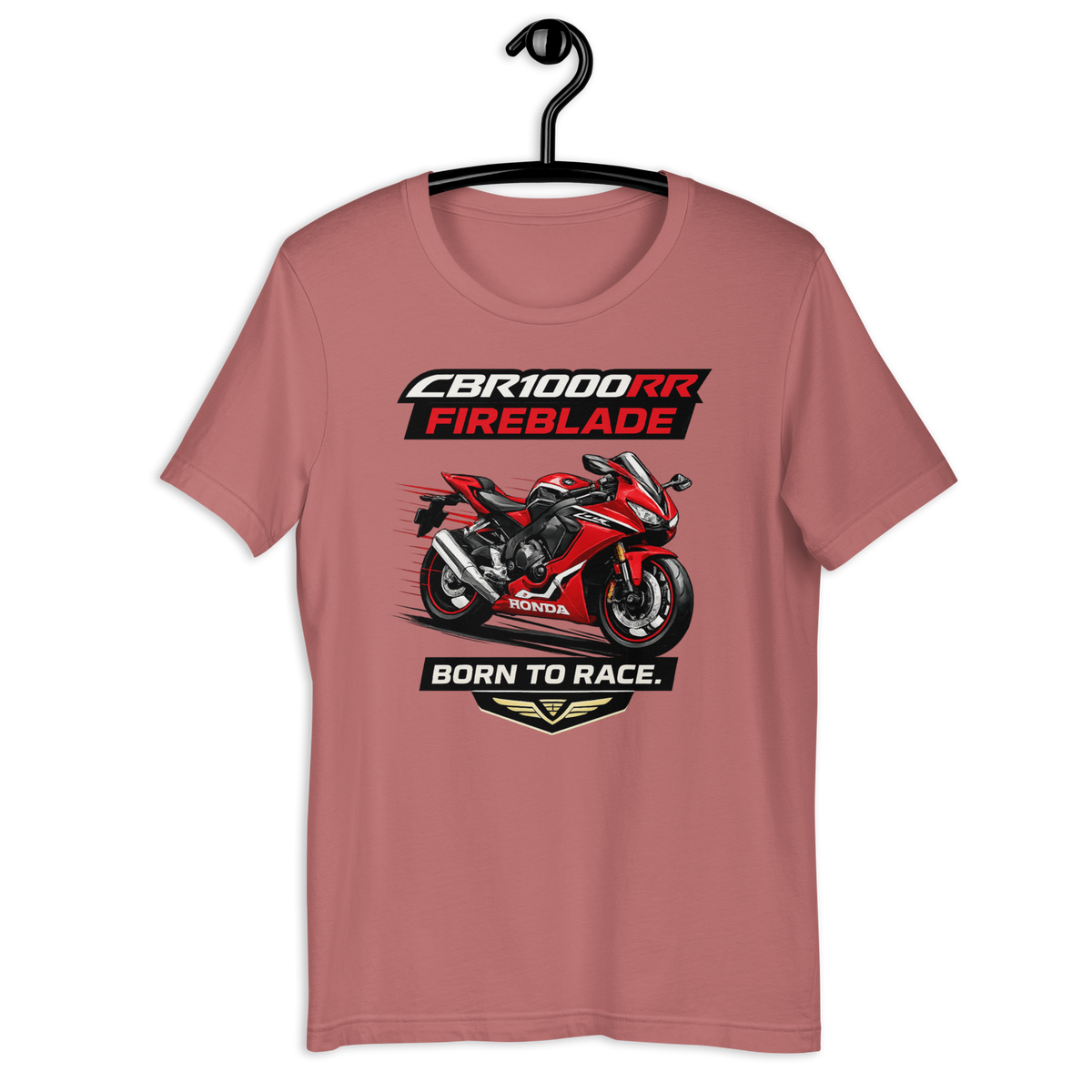CBR1000RR Fireblade Born To Race Sport Motorcycle Graphic Tee mauve t-shirt mockup