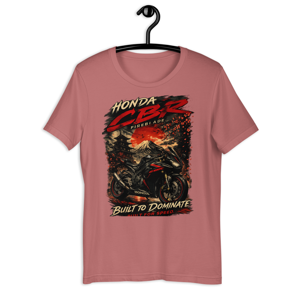 CBR Built To Dominate Sport Motorcycle Graphic Tee aqua t-shirt mockup