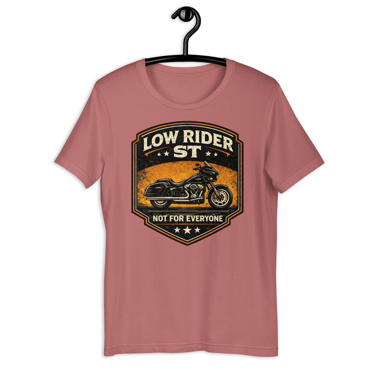 Low Rider ST Not For Everyone Vintage Motorcycle Graphic Tee mauve t-shirt mockup