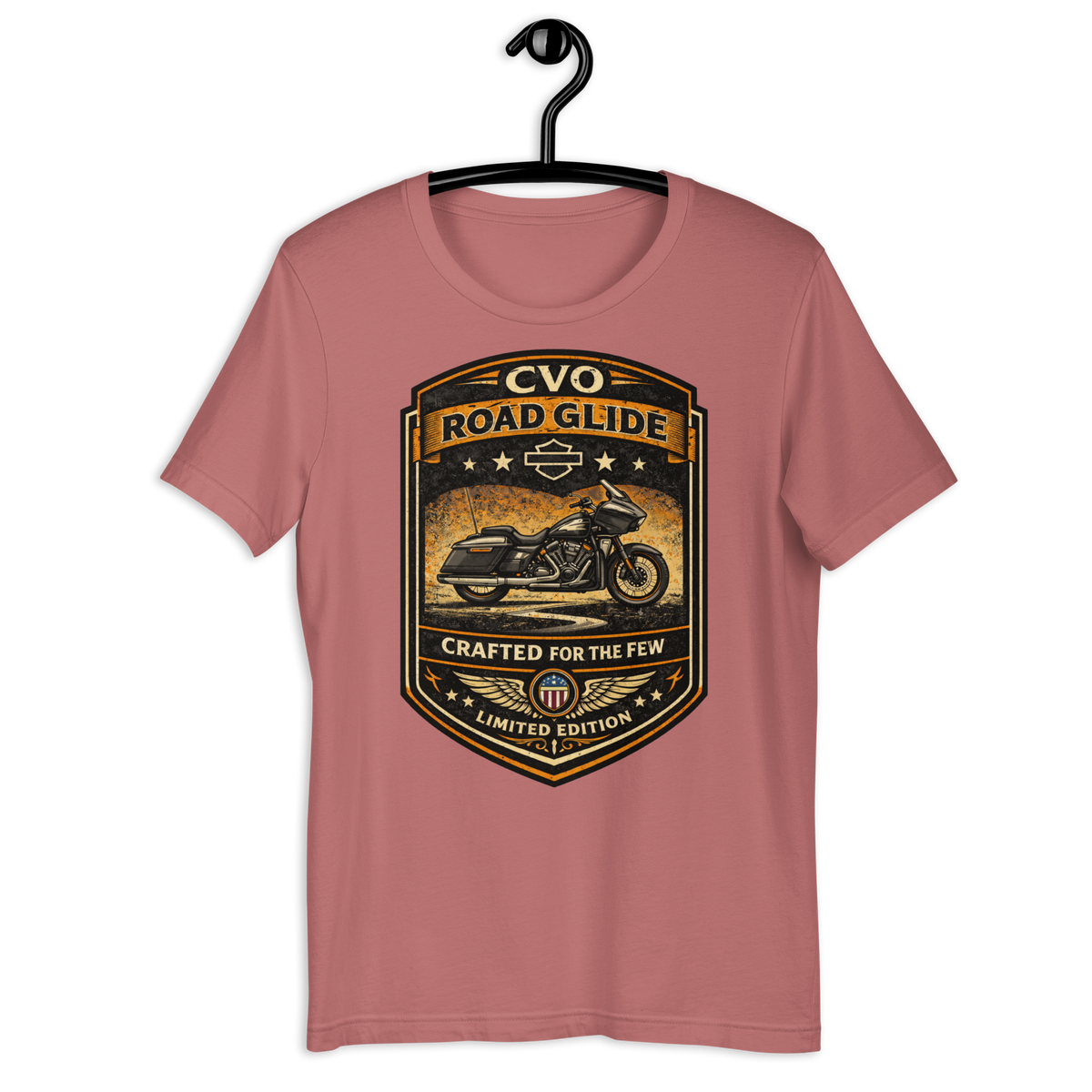 CVO Road Glide Crafted For The Few Limited Edition Motorcycle Graphic Tee mauve t-shirt mockup