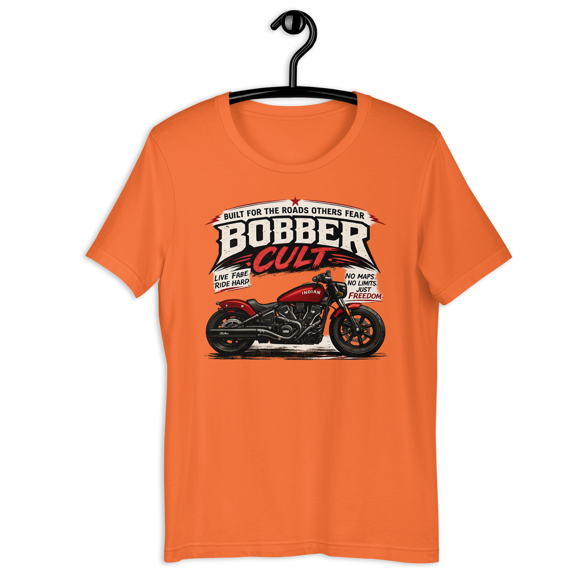 Biker motorcycle graphic t-shirt product image