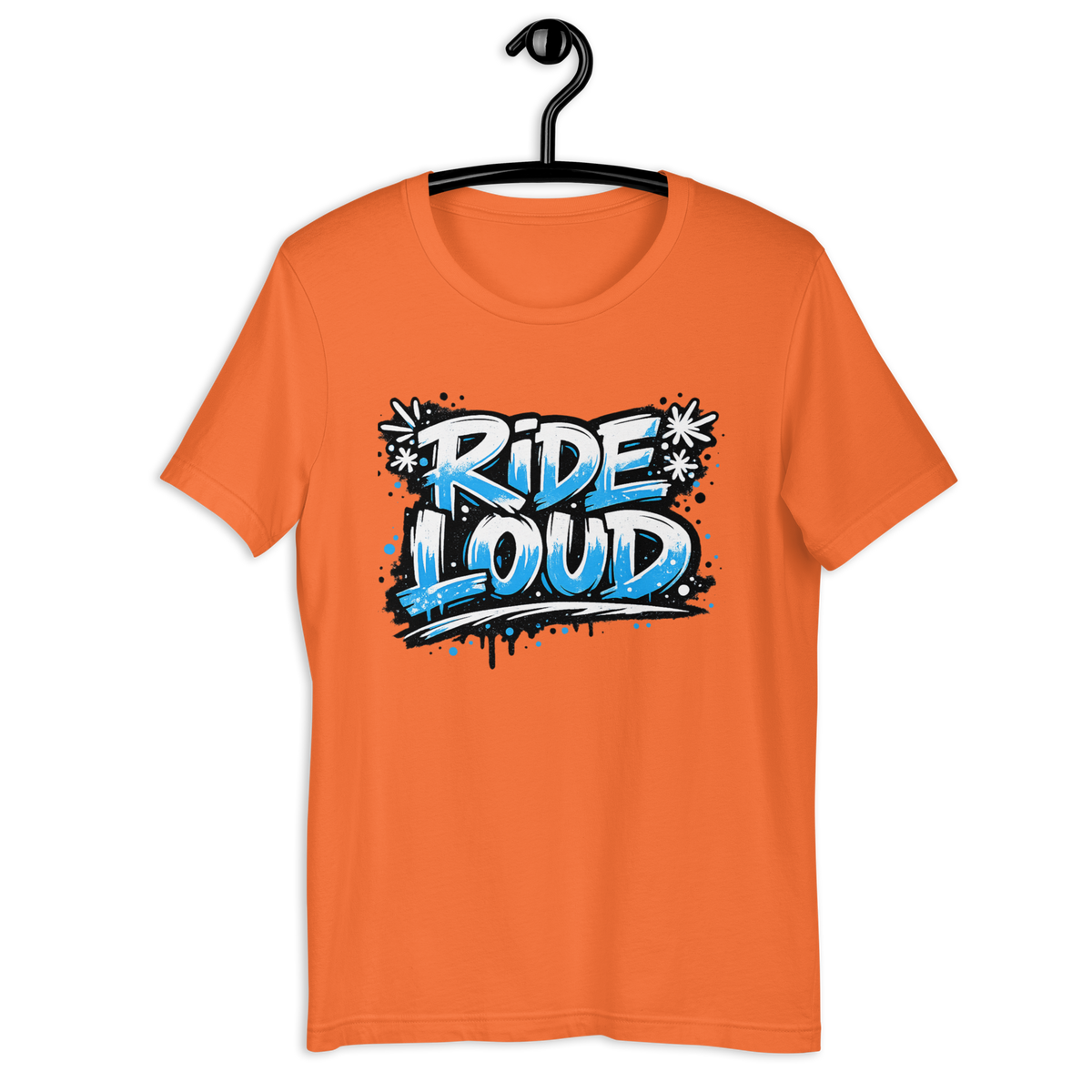 Ride Loud Motorcycle Graphic Tee orange t-shirt mockup