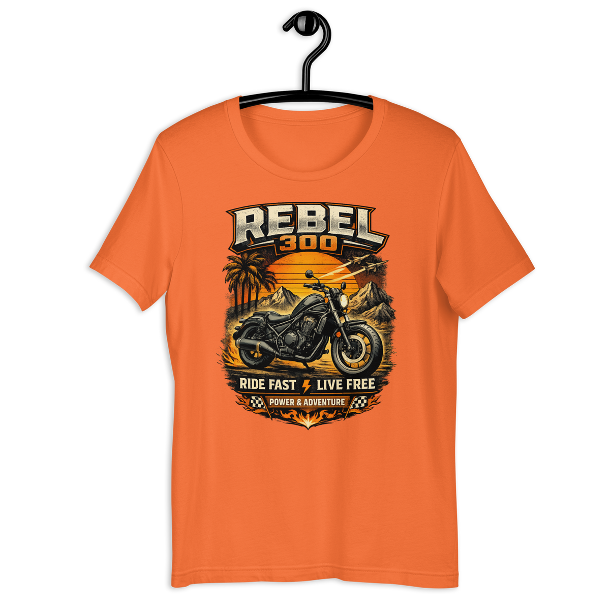 Unisex Rebel 300 Ride Fast Live Free Vintage Motorcycle Graphic Tee product image