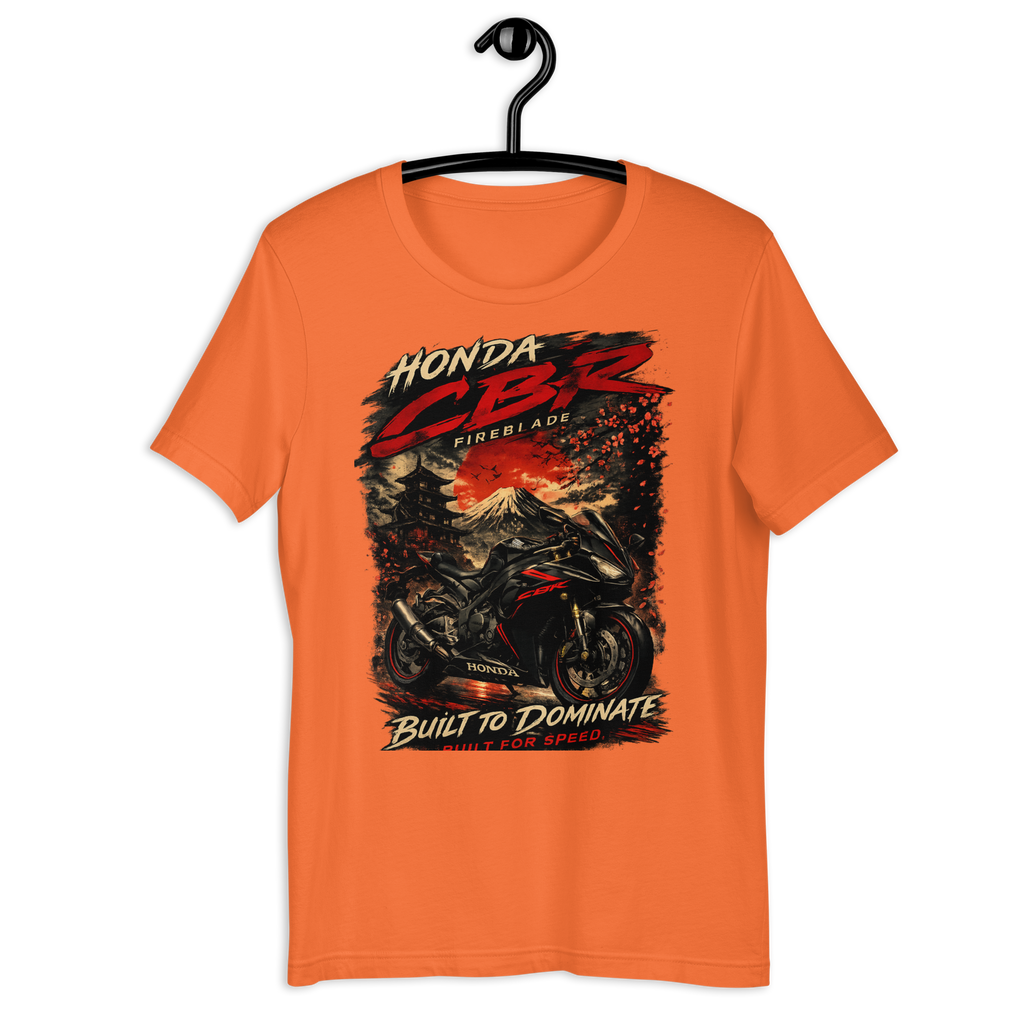 CBR Built To Dominate Sport Motorcycle Graphic Tee kelly green t-shirt mockup