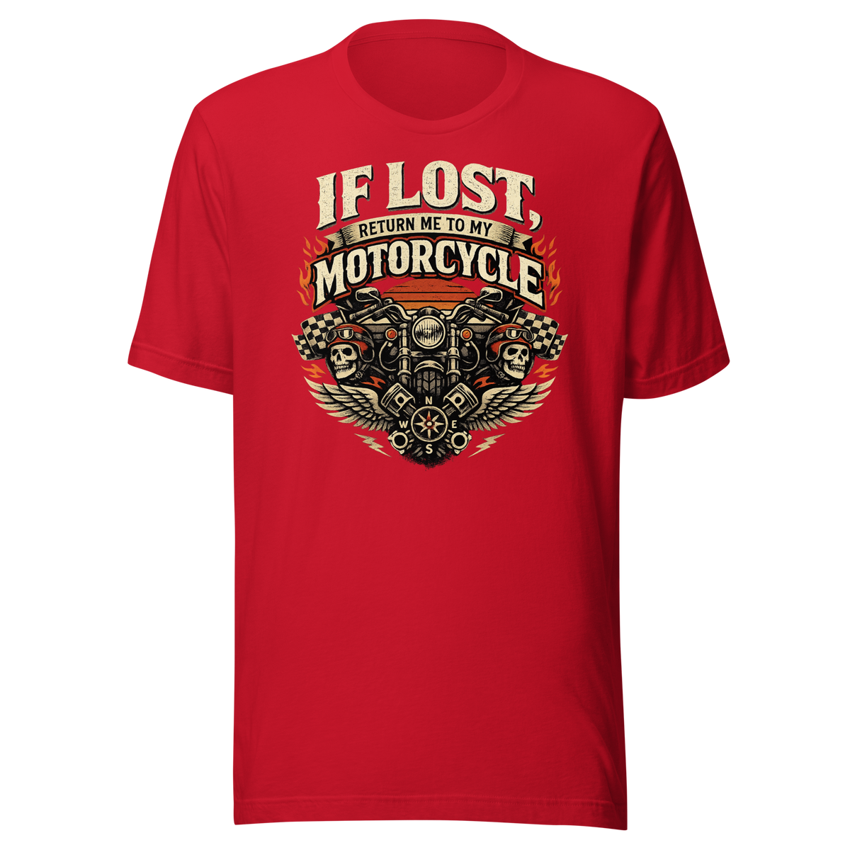 Biker motorcycle graphic t-shirt product image