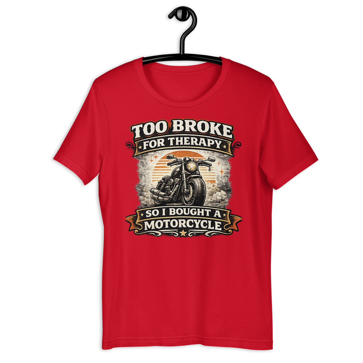 Biker motorcycle graphic t-shirt product image