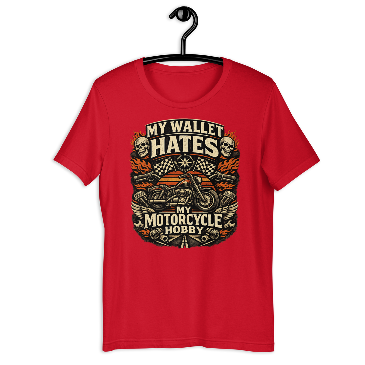 Biker motorcycle graphic t-shirt product image