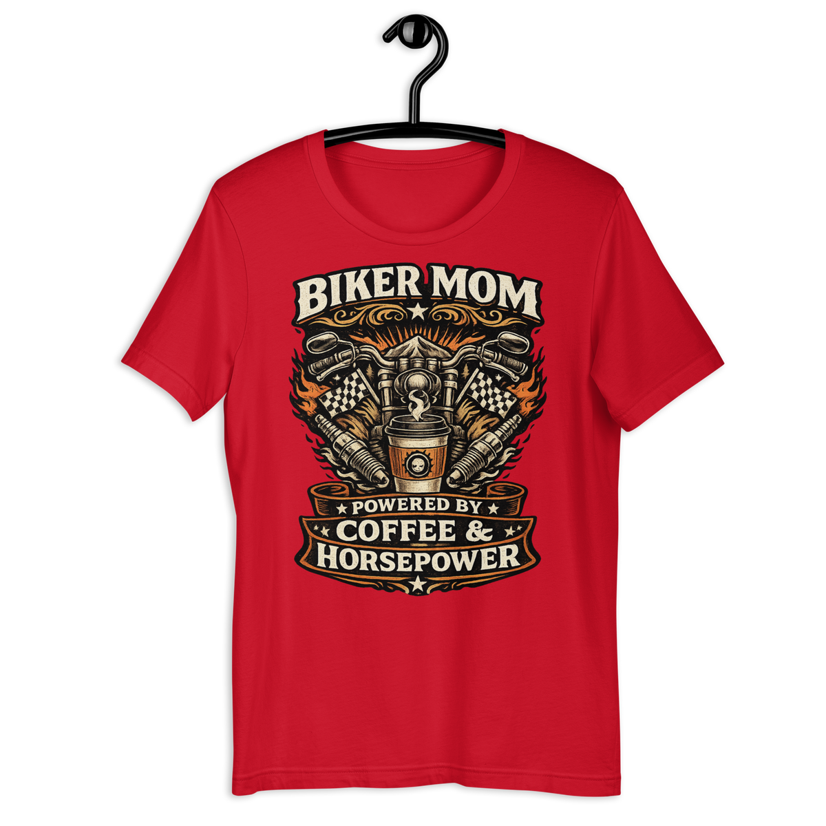 Biker motorcycle graphic t-shirt product image