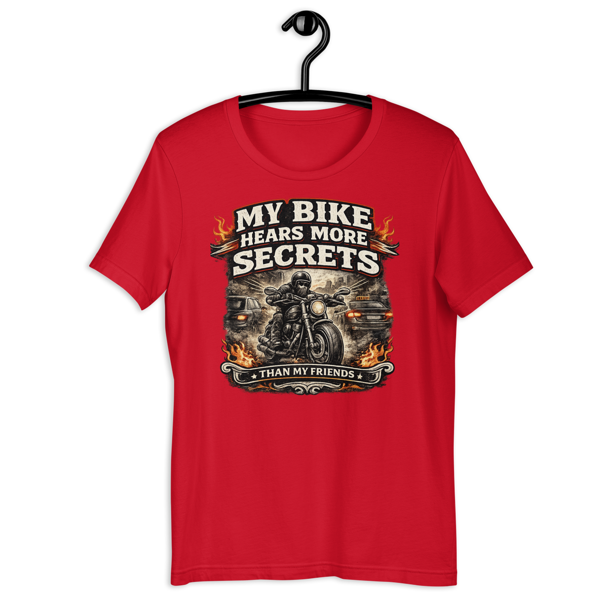 Biker motorcycle graphic t-shirt product image