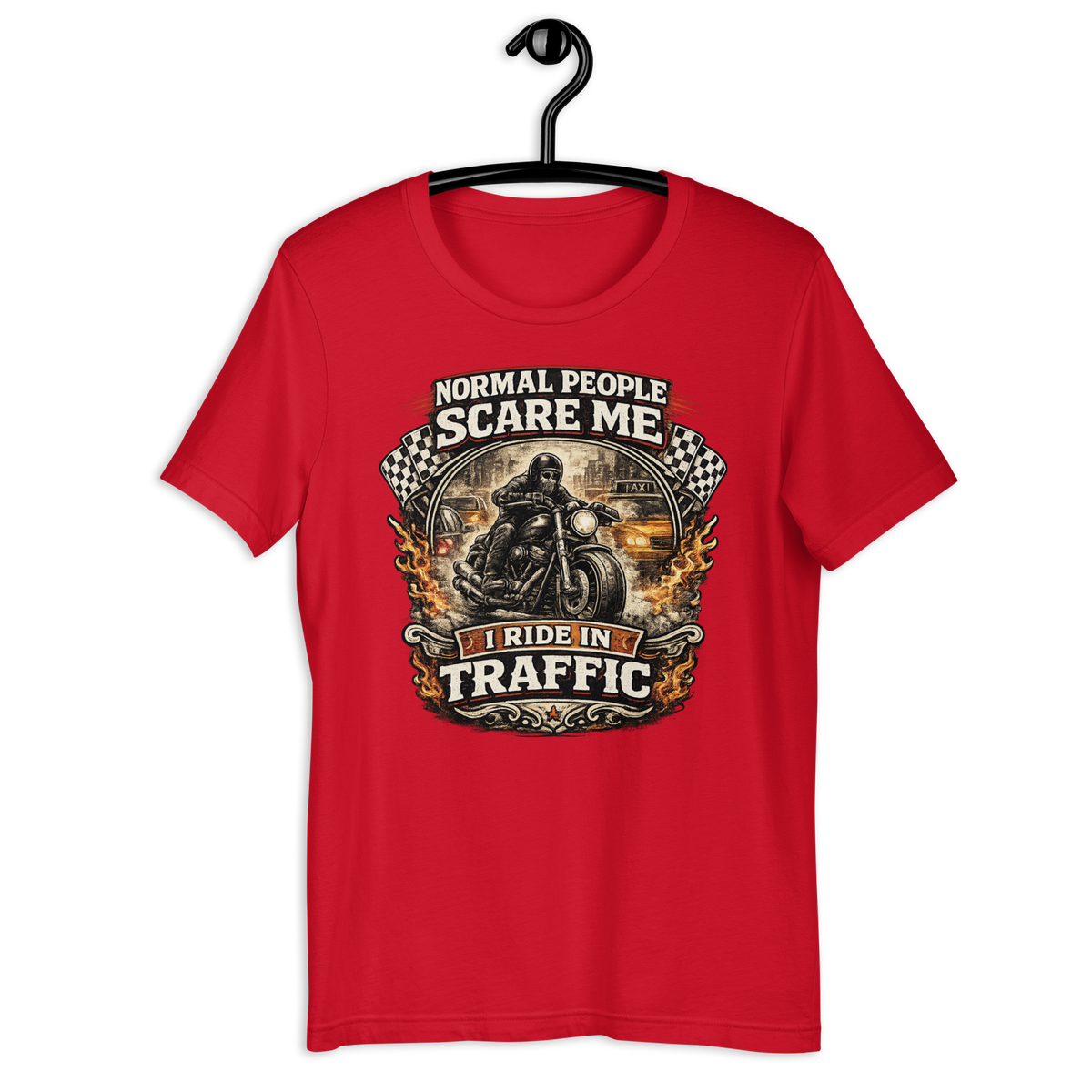 Biker motorcycle graphic t-shirt product image