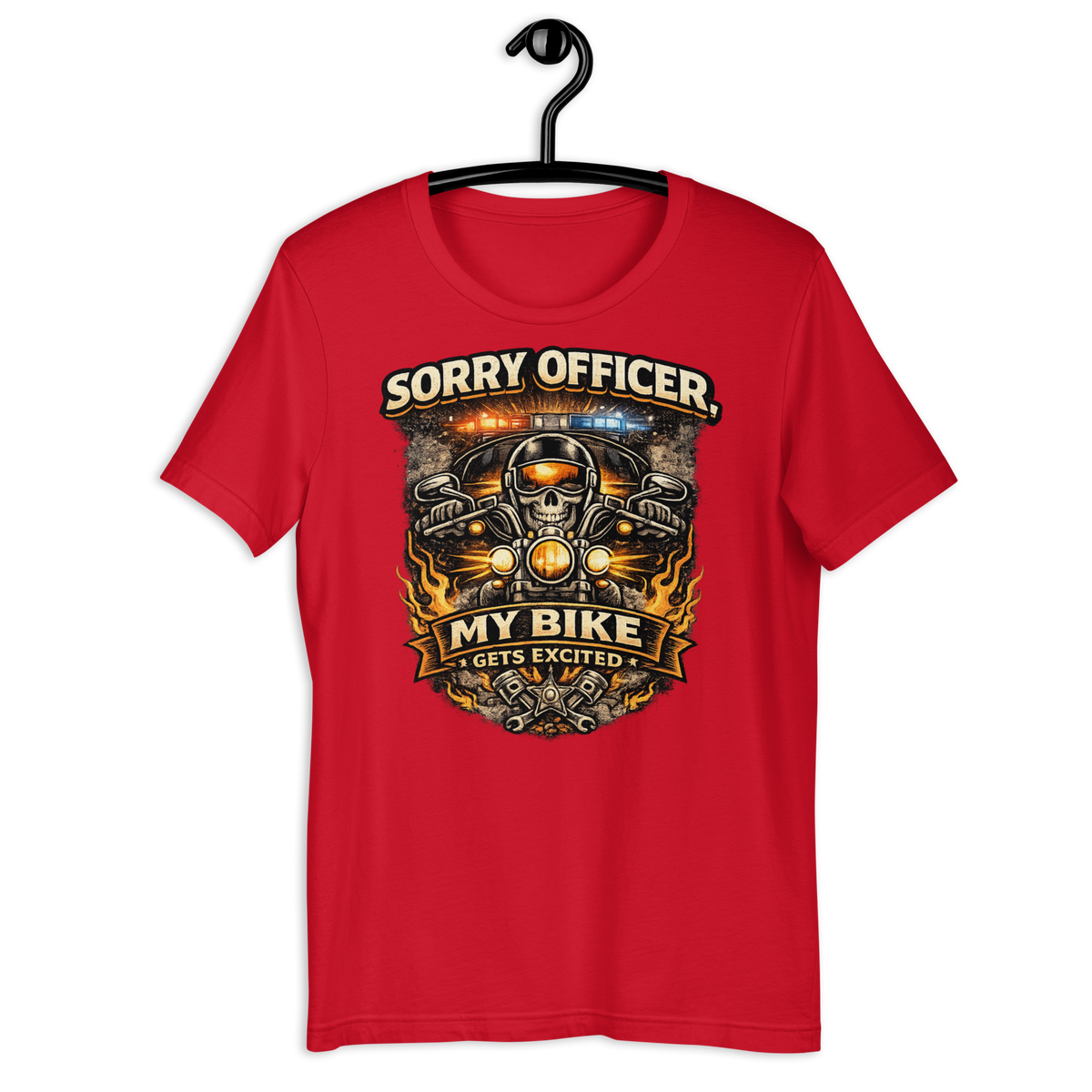 Biker motorcycle graphic t-shirt product image